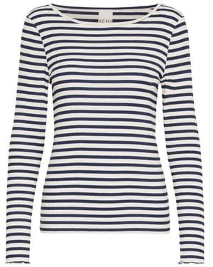 Ichi Long Sleeve Tops - Blue