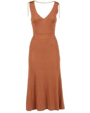 Elisabetta Franchi Knitted Dresses - Brown