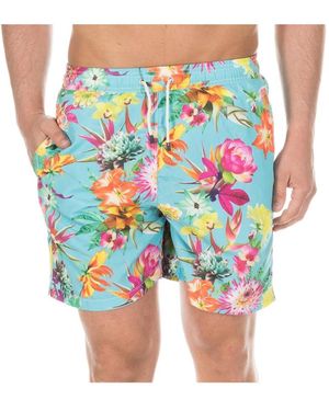 Hackett Badmode ,Blauw ,Polyester Bloemen Bermuda Zwembroek