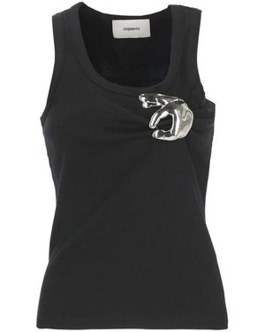 Coperni Tops ,Zwart ,Katoen Tanktop Met Metalen Details