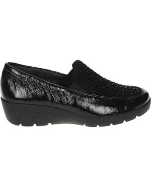 Semler Schwarze Slip-Ons Mit Herausnehmbarer Innensohle