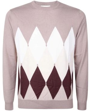 Ballantyne Truien & Vesten ,Veelkleurig ,R Neck Pullover - Paars