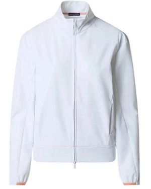 North Sails Hoodies & Sweatvesten ,Wit ,Nylon Sweatshirt Met Hoge Kraag En Rits - Blauw