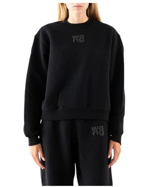 Alexander Wang Hoodies & Sweatvesten ,Zwart ,Katoen Essential Crew Sweat