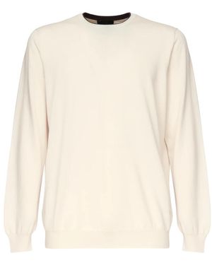 Fay Round-Neck Knitwear - White