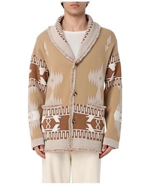 Alanui Schalkragen-Cardigan Mit Harzknöpfen Und Geometrischem Patch - Natur
