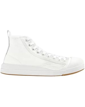 Bottega Veneta Vulcan High-Top Canvas Trainers - White