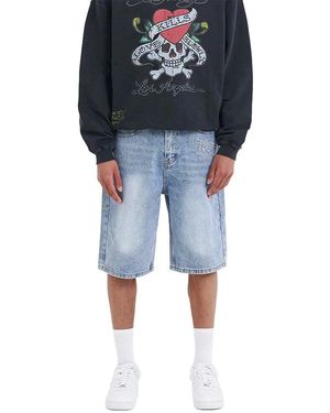 Ed Hardy Denim Shorts - Azul
