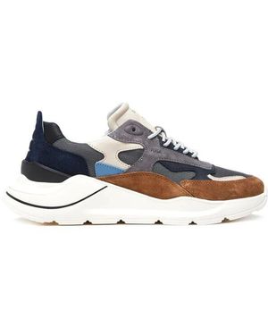 Date Leder- und wildleder-sneakers von date - Blau