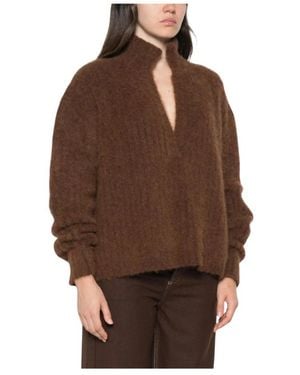 Uma Wang V-Neck Knitwear - Marrone
