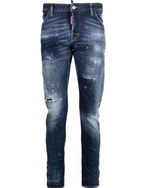 DSquared² Denim Skinny Jeans Mit Logo Patch - Blau