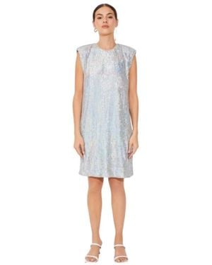 Suncoo Pailletten Ärmelloses Kleid - Blau
