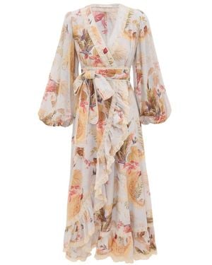 Zimmermann Ruche Midi Jurk Voor Ascension - Naturel