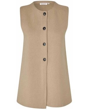 Masai Jassen ,Leer Mouwteloos Gilet - Naturel