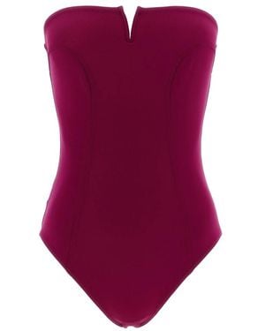 Eres Badmode ,Roze ,Spandex Apparence Bustier One-Piece - Paars