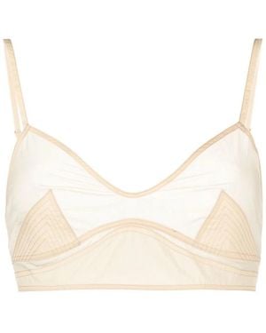 Low Classic See-Through Stitch Bra-Top - Naturel