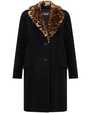 Moschino Single-Breasted Coats - Nero