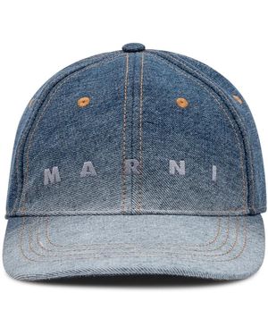Marni Accessoires ,Blauw ,Katoen Logo Cap
