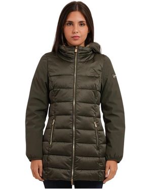 Yes-Zee Jassen ,Groen ,Polyester O045M500 Quilted Jacket - Bruin