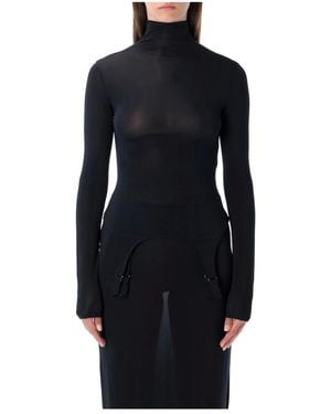 Jean Paul Gaultier Long Sleeve Tops - Black