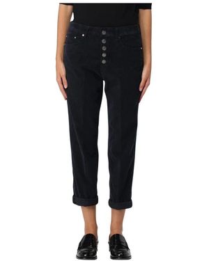 Dondup Kurze Cordhose Mit Bequemer Passform - Schwarz