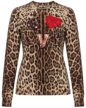 Dolce & Gabbana Round-Neck Knitwear - Marron