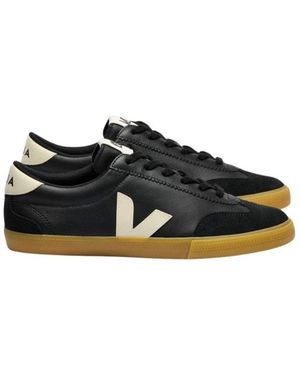 Veja Schoenen ,Zwart ,Leer Volley Leather