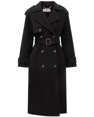 Elisabetta Franchi Trench Coats - Black