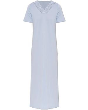 Hanro Moments Nw Short Sleeve Nightgown - Blau