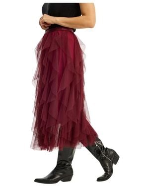 iN FRONT Midi Skirts - Red