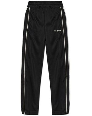 Palm Angels Broeken ,Zwart ,Polyester Logo Broeken