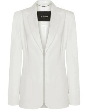Kiton Jacket Linen - Wit