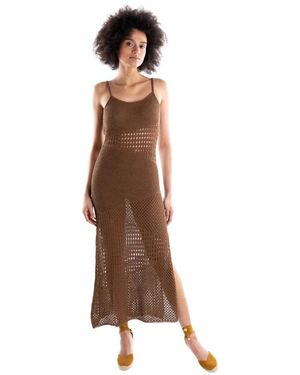 Akep Langes Häkel-Tanktop-Kleid - Braun