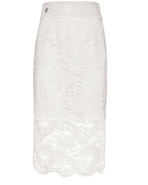 Philipp Plein Lange Rok Kant - Wit