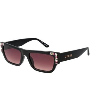 Guess Schwarze Damen Sonnenbrille Lila Verlauf