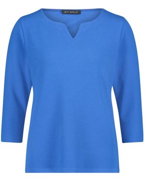 Betty Barclay Gestructureerde Casual Shirt Met 3/4 Mouwen - Blauw
