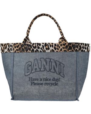 Ganni Tote Bags - Gris