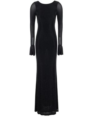 Twentyfourhaitch Kleedjes ,Zwart ,Polyester Long Anse Jurk