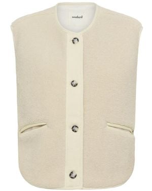 Soaked In Luxury Oversized Vest Ancient Scroll - Naturel