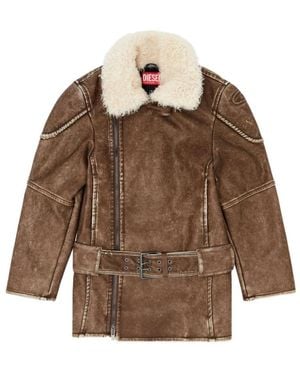 DIESEL Faux Fur & Shearling Jackets - Brown