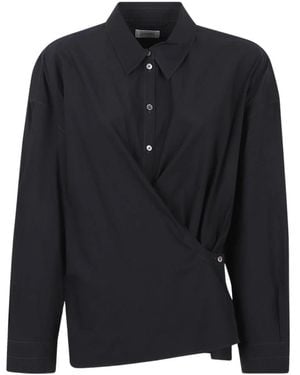 Lemaire Rechtkraag Gedraaid Overhemd - Blauw