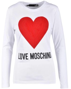 Love Moschino Long Sleeve Tops - White