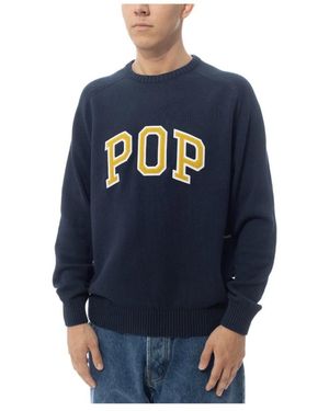 Pop Trading Co. Arch Gestrickter Crewneck Grün - Blau