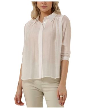 Minus Overhemden ,Wit ,Aneda 3/4 Sleeve Shirt - Naturel