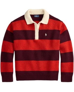 Polo Ralph Lauren Classic Long-Sleeve Knit Polo Shirt - Red