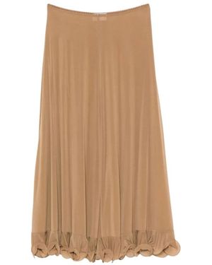 Moschino Rokken ,Bruin ,Gerimpelde Midi Rok