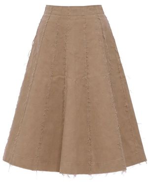 Nine:inthe:morning Midi Skirts - Brown