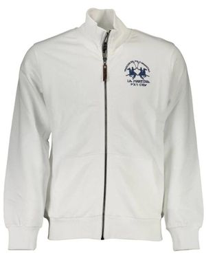 La Martina Hoodies & Sweatvesten ,Wit ,Katoen Sweatshirt Met Lange Mouwen - Grijs