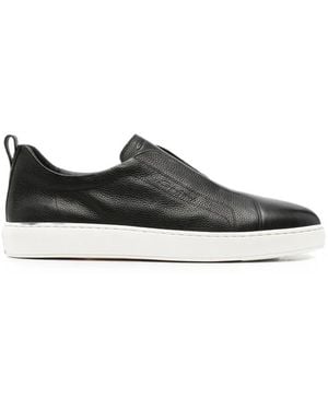 Santoni Schoenen ,Zwart ,Suède Barit Sneaker