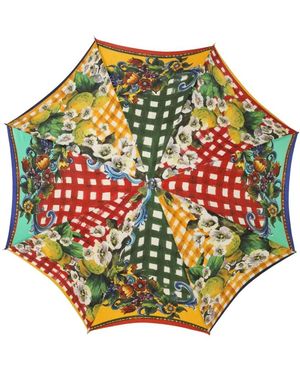 Dolce & Gabbana Carretto Siciliano Print Opvouwbare Paraplu - Groen